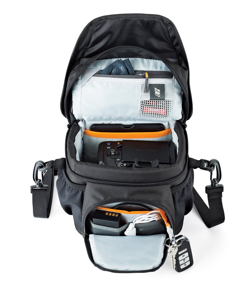 Lowepro LP37117, Nova 140AW II Camera Bag, Customizable, Portable, Fits Mirrorless with 17-85mm Attached Lens, Compact Drone, Flash, Black - Image 3